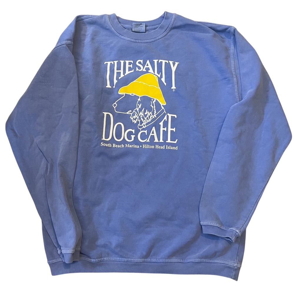 Comfort Colors Unisex Blue Salty Dog Cafe Graphic crewneck Sweatshirt XL